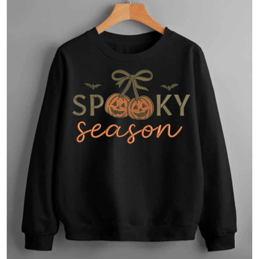 Spooky Pumpkin Season Embroidery Hoodie