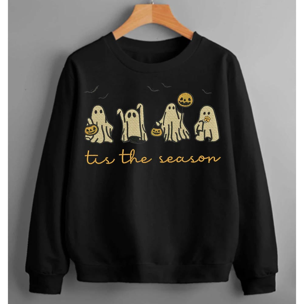 Spooky Season Halloween Embroidery Hoodie