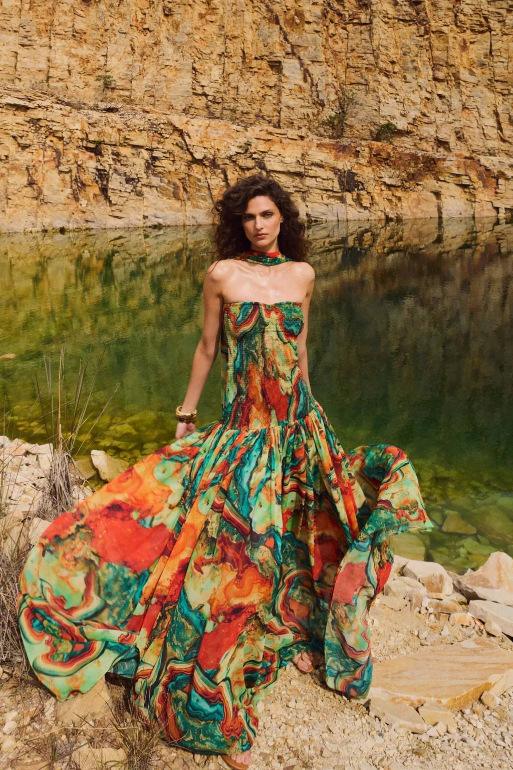 Portofino Minerale Maxi Dress – Vibrant, Flowy & Unforgettable