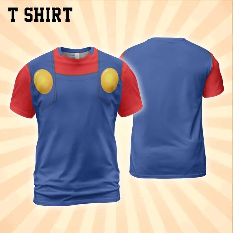Cosplay Retro Red Plumber Hero Hoodie