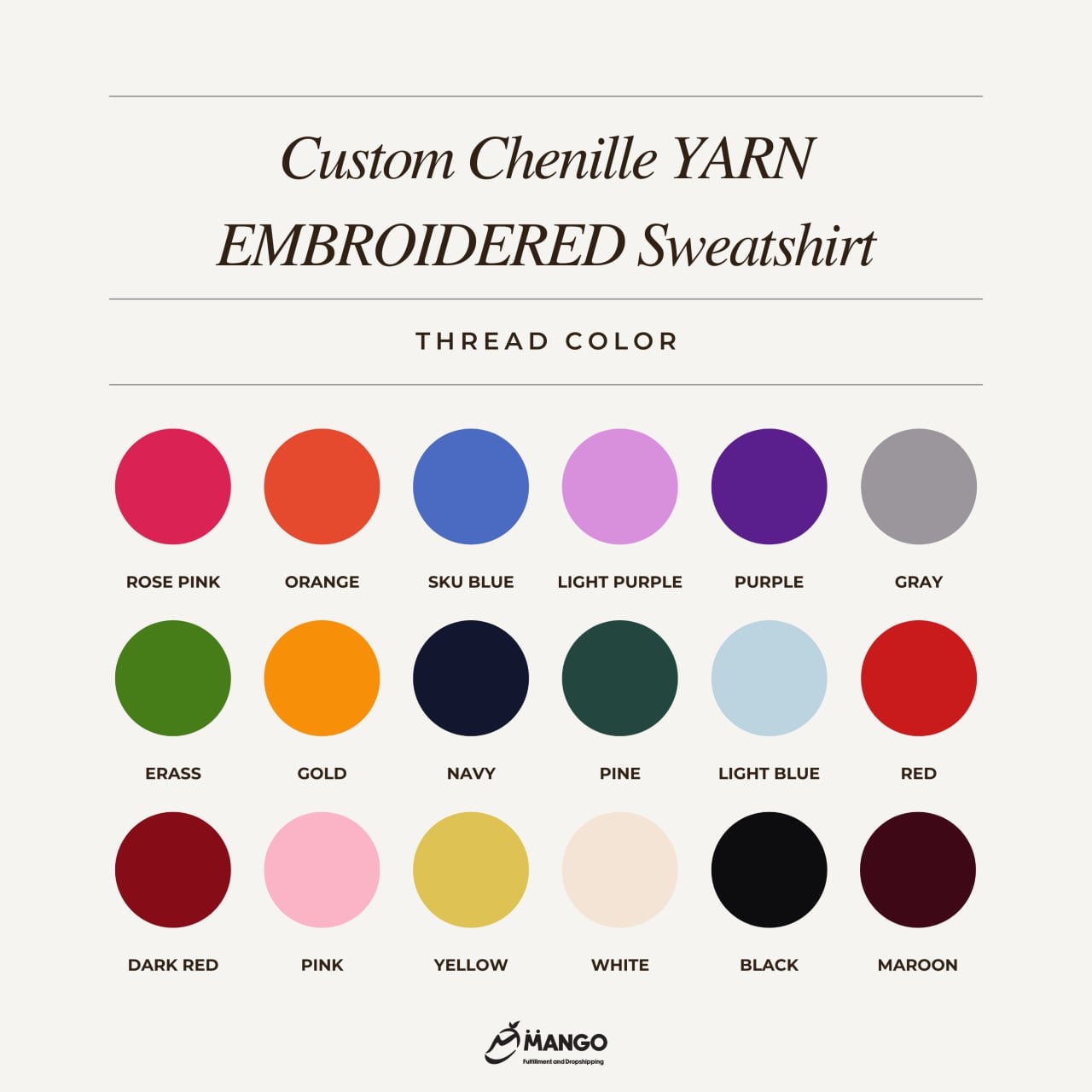 Custom Name Chenille YARN EMBROIDERED Sweatshirt