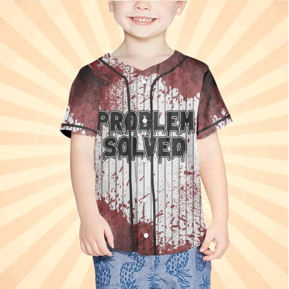 Personalized Blood Stain Problem Black Halloween Baseball Jersey