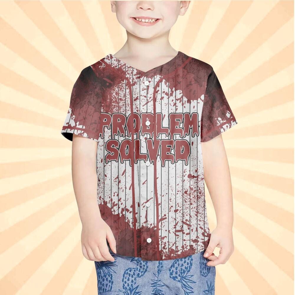 Personalized Blood Stain Problem Red Halloween Baseball Jersey