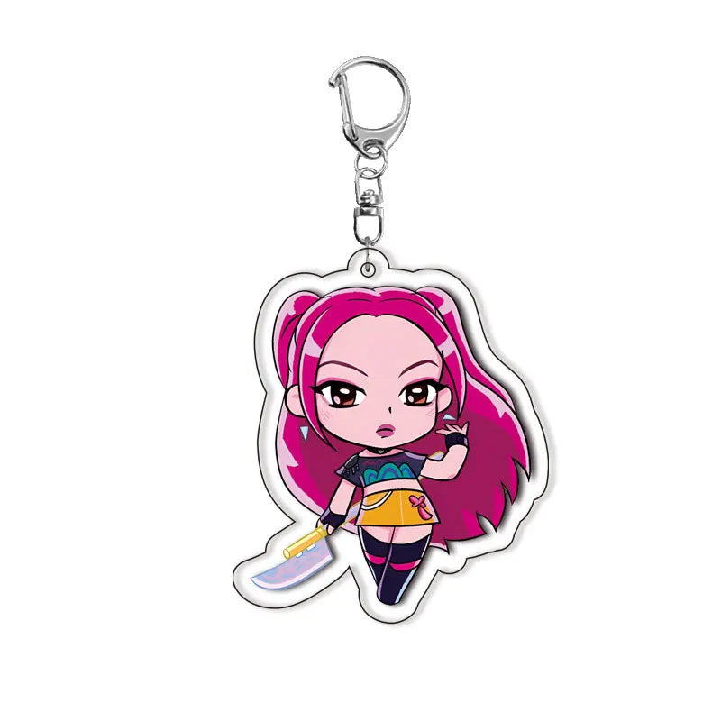 Kpop Demon Hunters Keychain Huntrix Saja Boys Keychains for Accessories Jewelry Rumi Zoey Jinu Mira Sold My Soul Keyrings Gifts