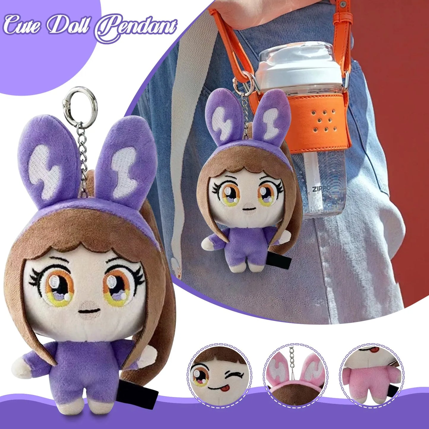 Keychain Stuffed Doll Collecting Fun Delightful Cute Keychain Peripheral Doll Keychain Kpop Keychains, Key Chain, Key Chain Ring