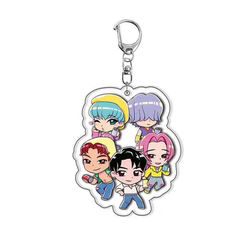 Kpop Demon Hunters Keychain Huntrix Saja Boys Keychains for Accessories Jewelry Rumi Zoey Jinu Mira Sold My Soul Keyrings Gifts