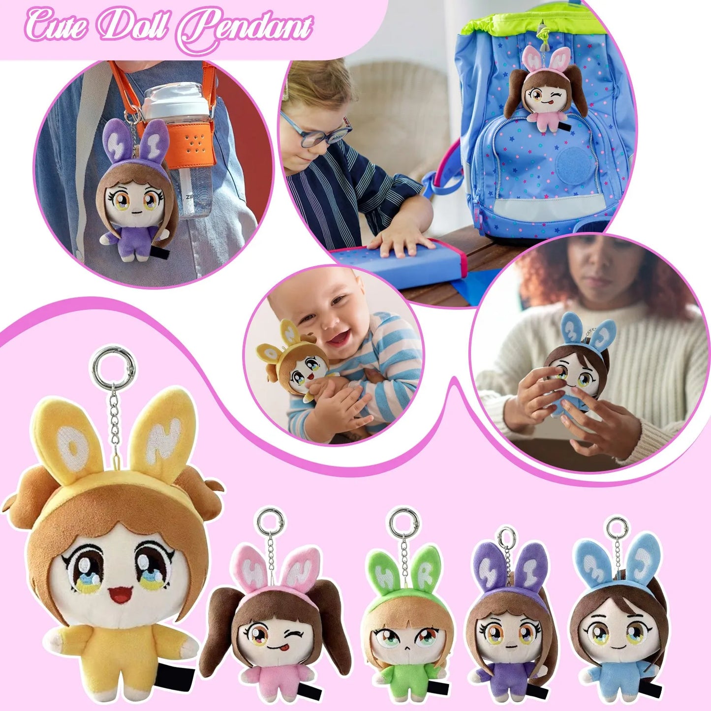 Keychain Stuffed Doll Collecting Fun Delightful Cute Keychain Peripheral Doll Keychain Kpop Keychains, Key Chain, Key Chain Ring