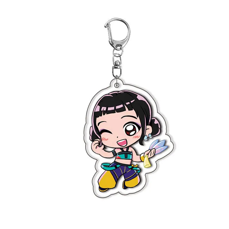 Kpop Demon Hunters Keychain Huntrix Saja Boys Keychains for Accessories Jewelry Rumi Zoey Jinu Mira Sold My Soul Keyrings Gifts