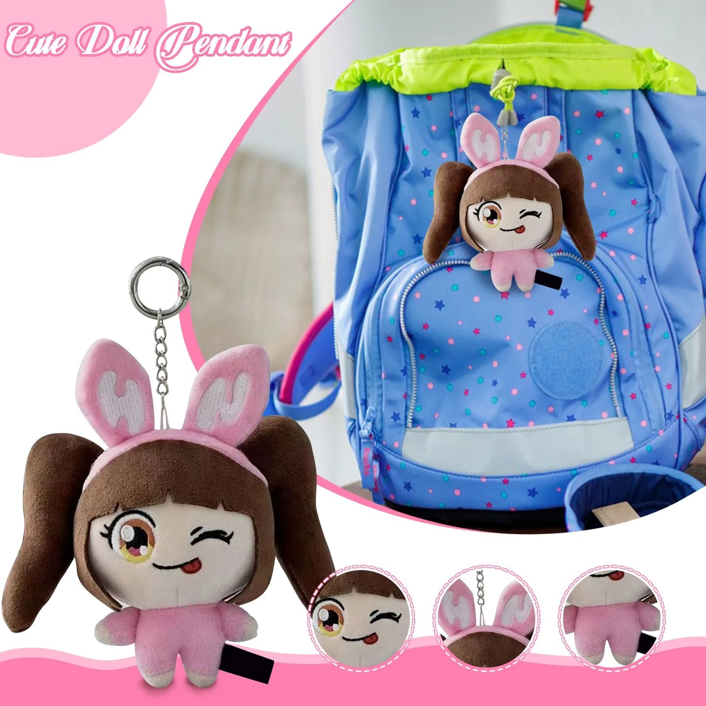 Keychain Stuffed Doll Collecting Fun Delightful Cute Keychain Peripheral Doll Keychain Kpop Keychains, Key Chain, Key Chain Ring