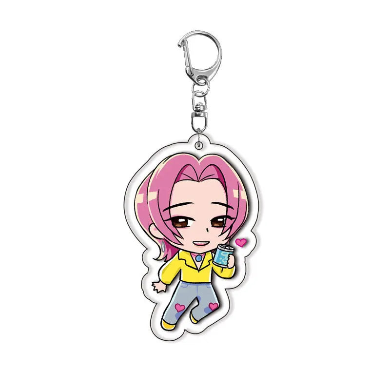 Kpop Demon Hunters Keychain Huntrix Saja Boys Keychains for Accessories Jewelry Rumi Zoey Jinu Mira Sold My Soul Keyrings Gifts