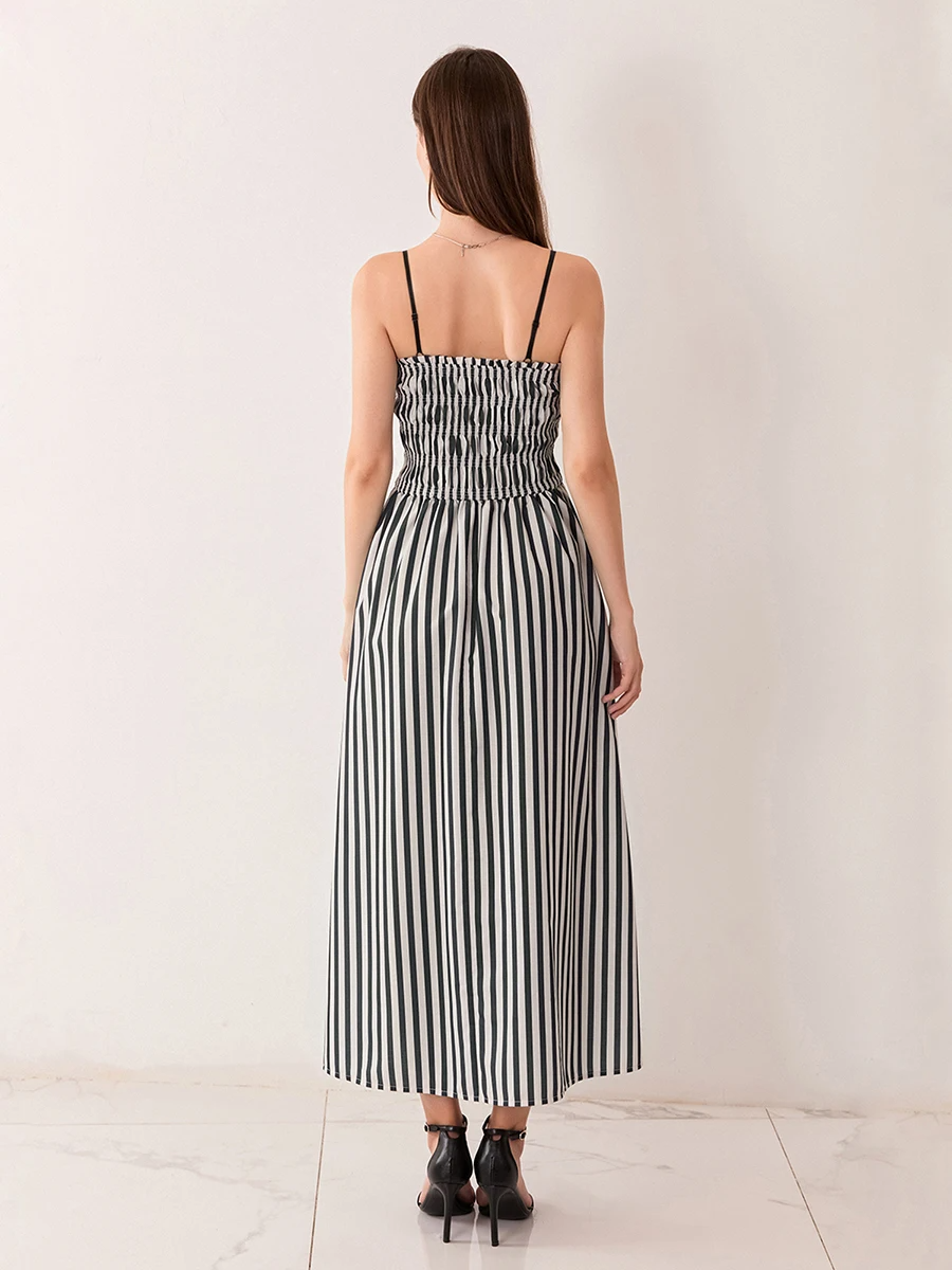 Lauren Striped Silk-Blend Engagement Dress