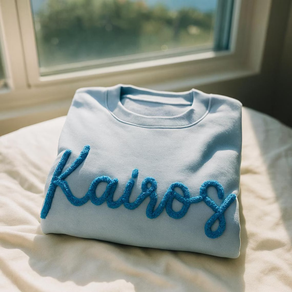 Custom Name Chenille YARN EMBROIDERED Sweatshirt