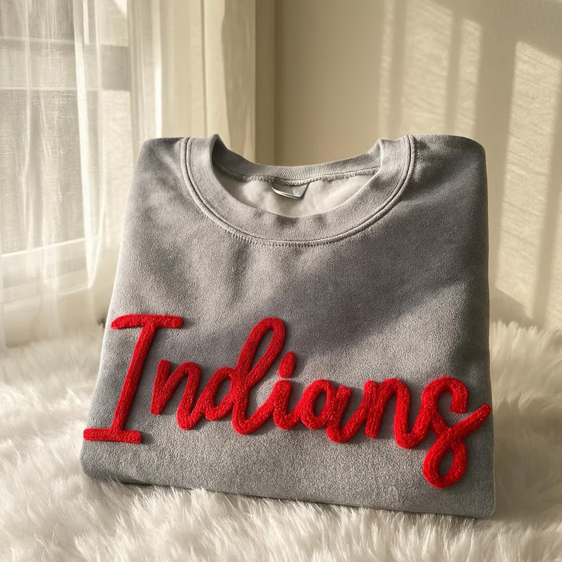 Custom Name Chenille YARN EMBROIDERED Sweatshirt