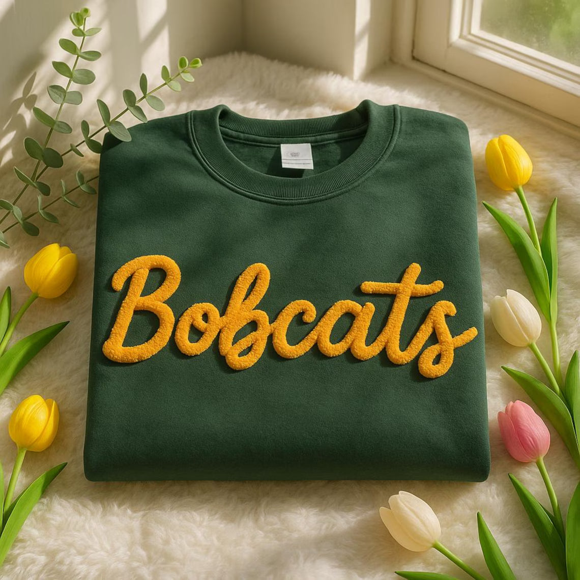 Custom Name Chenille YARN EMBROIDERED Sweatshirt