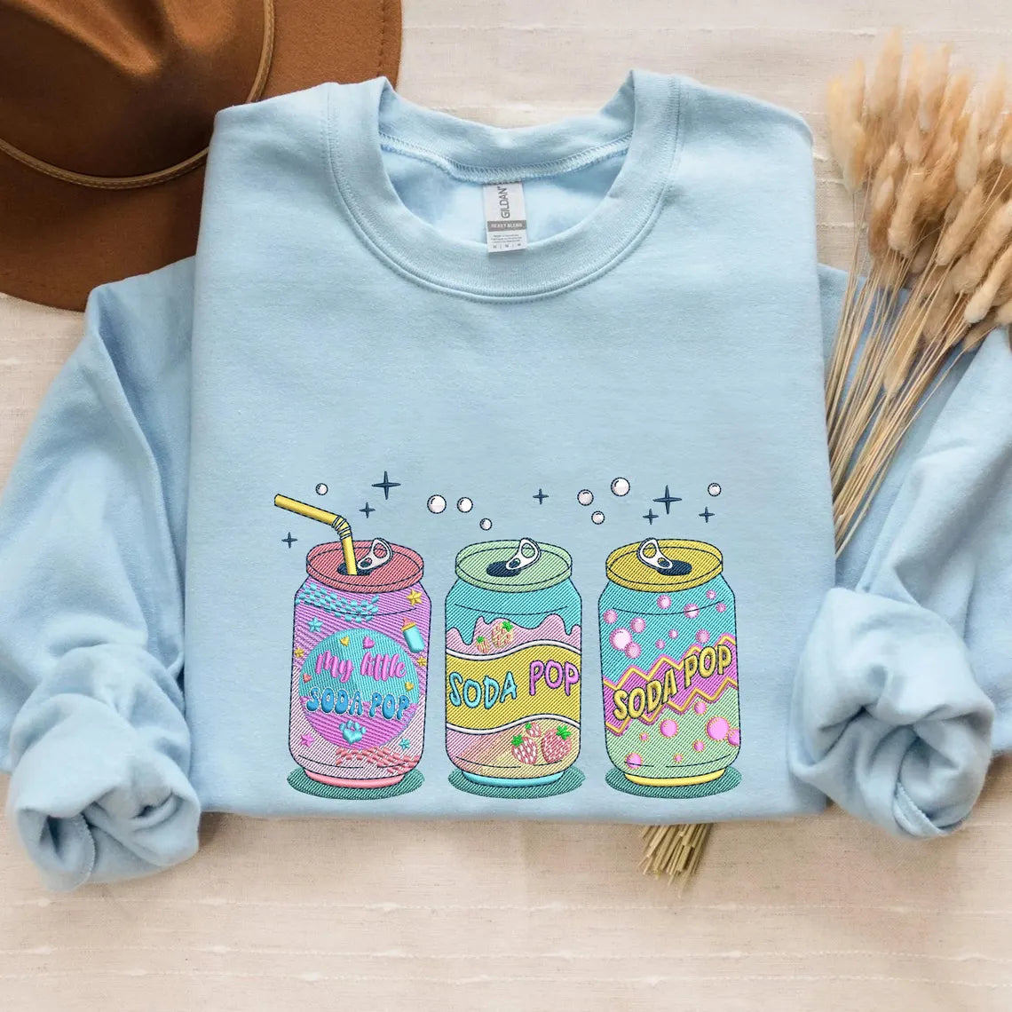 Kpop Soda Pop Embroidered Sweatshirt