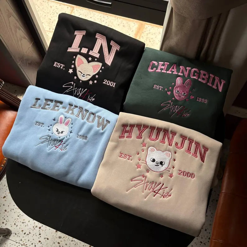 Embroidered Stray Kids Inspired Kpop Hoodie