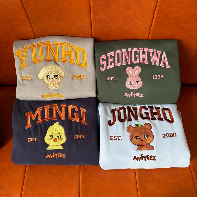 Embroidered Ateez inspired Kpop Hoodie