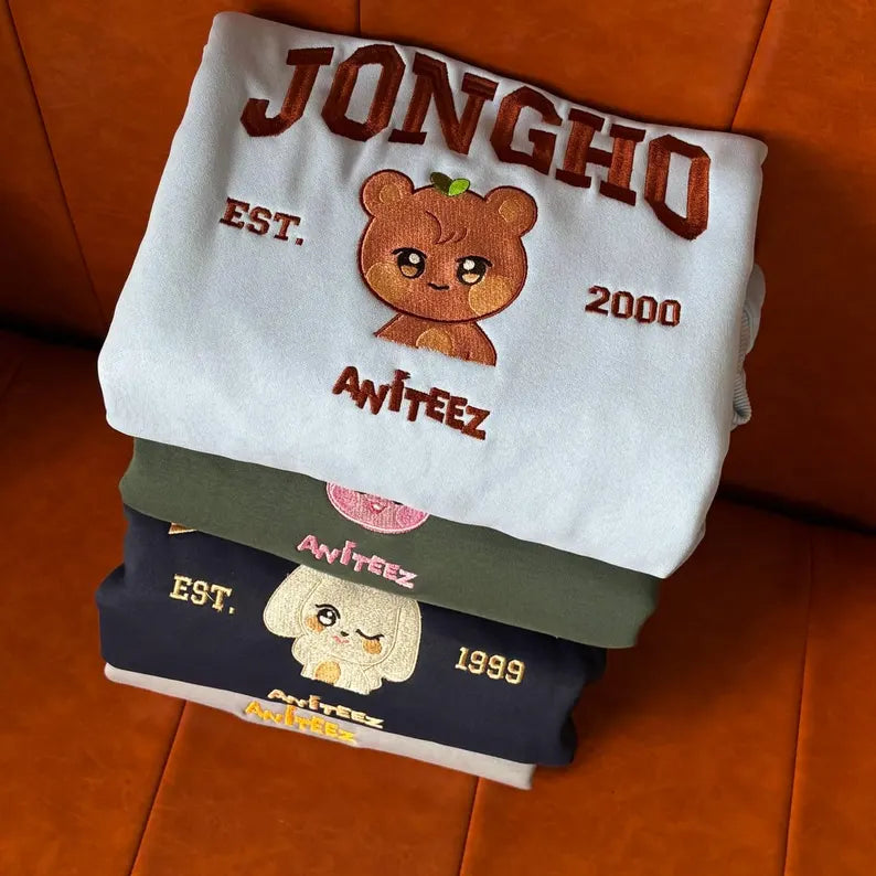Embroidered Ateez inspired Kpop Hoodie