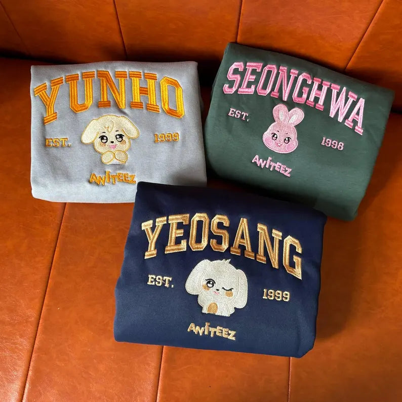 Embroidered Ateez inspired Kpop Hoodie
