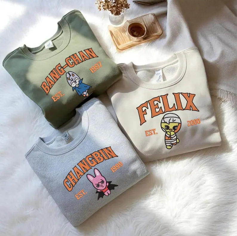 Embroidered Cute Skzoo Halloween Sweatshirt