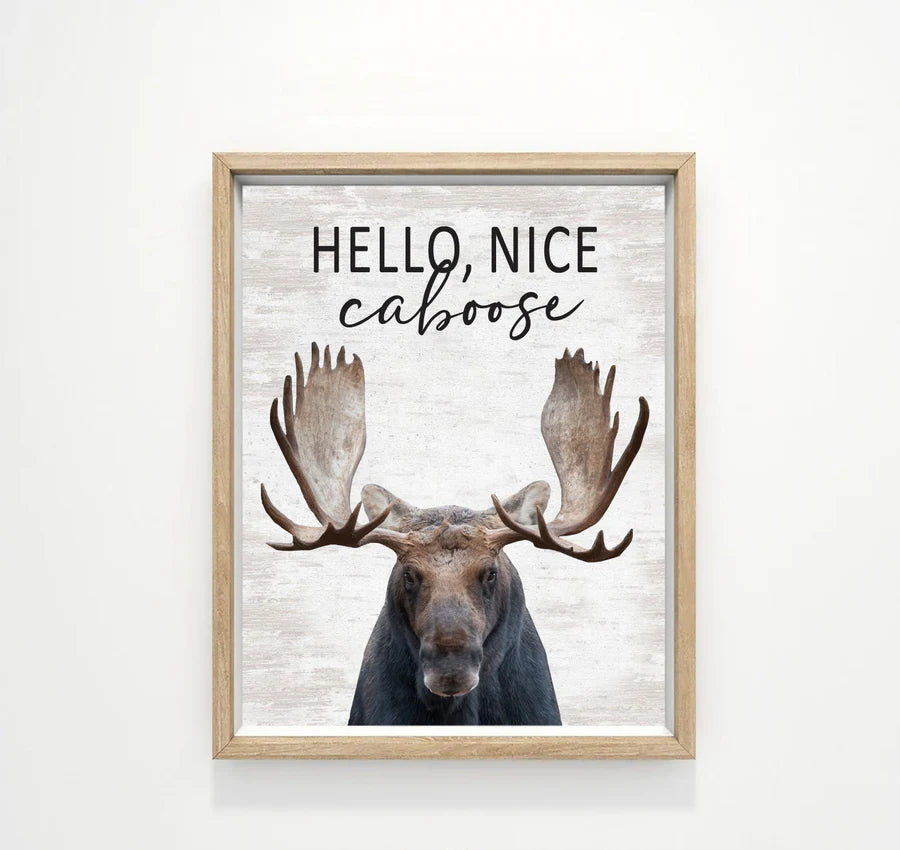 Set of 3 Bathroom Moose, Bear & Deer Canvas
