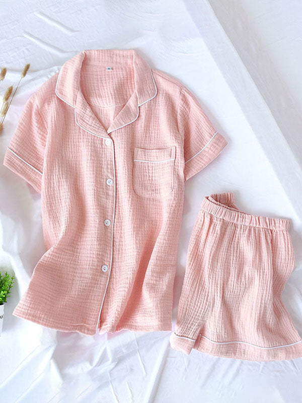 Cotton Basic Shorts Pajama Set