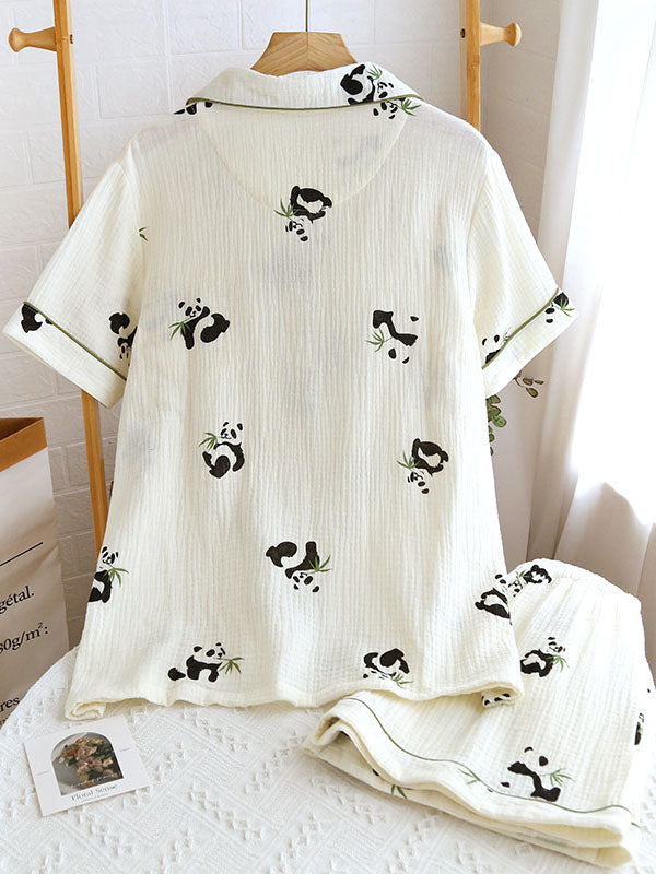 Cotton Printed Short Sleeve Shirt Set