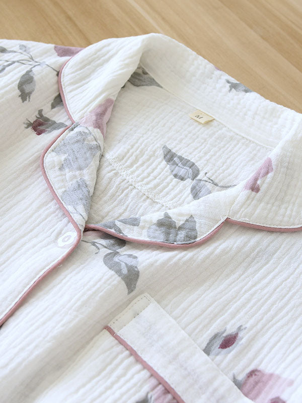 Cotton Flower Shorts Pajama Set