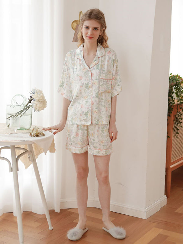 Floral Print Cotton Pajama Set