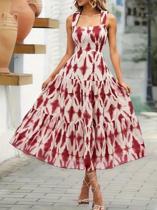 🌈 Long Tie-Dye Off-Shoulder Maxi Dress