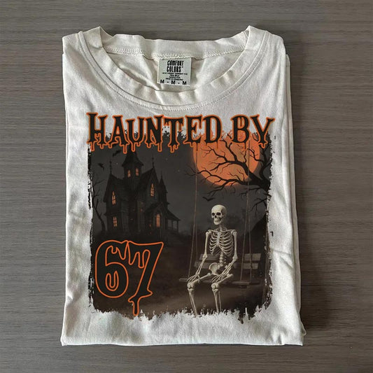 Funny Haunted 6 7 Halloween Skeleton Shirt