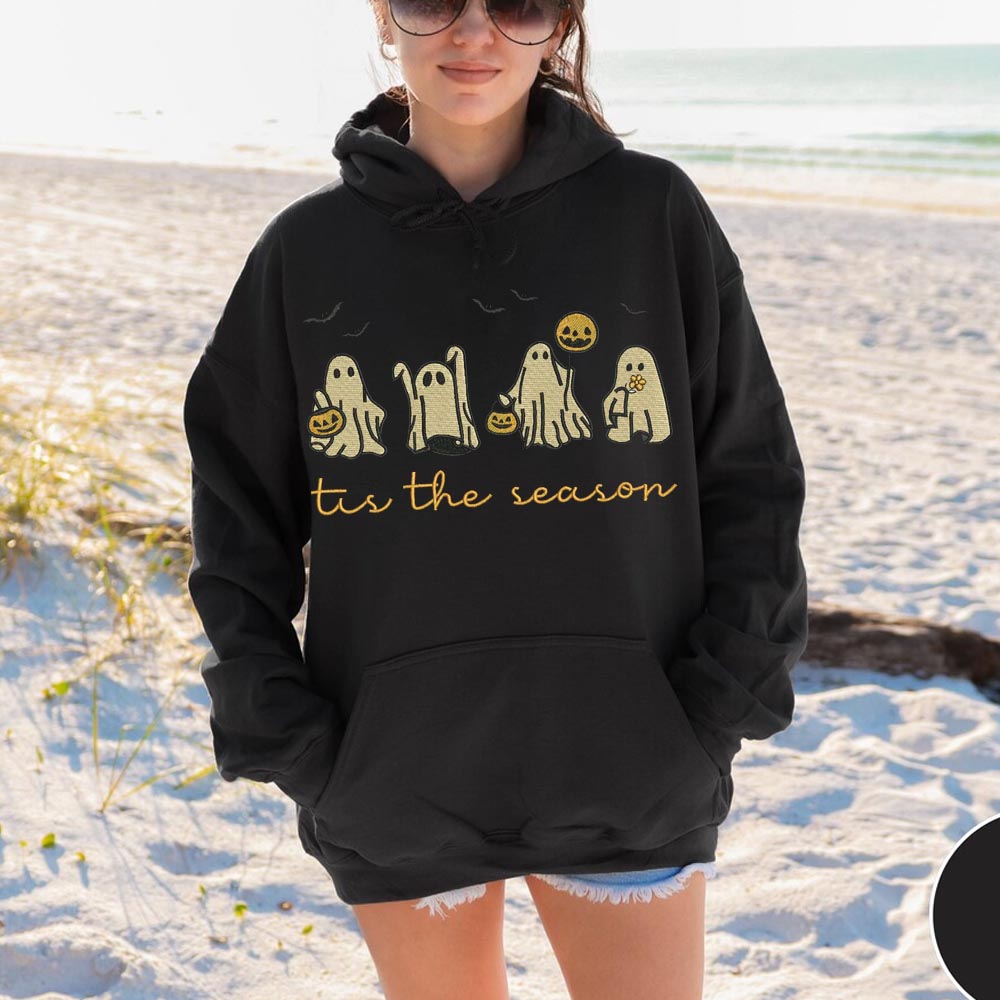 Spooky Season Halloween Embroidery Hoodie