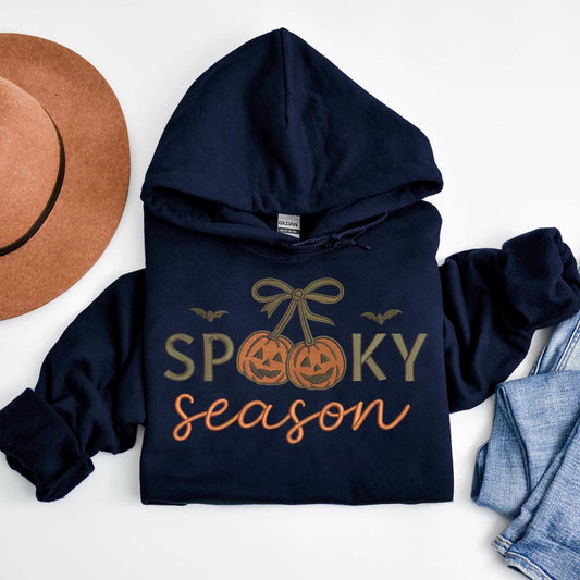 Spooky Pumpkin  Season Embroidery Hoodie