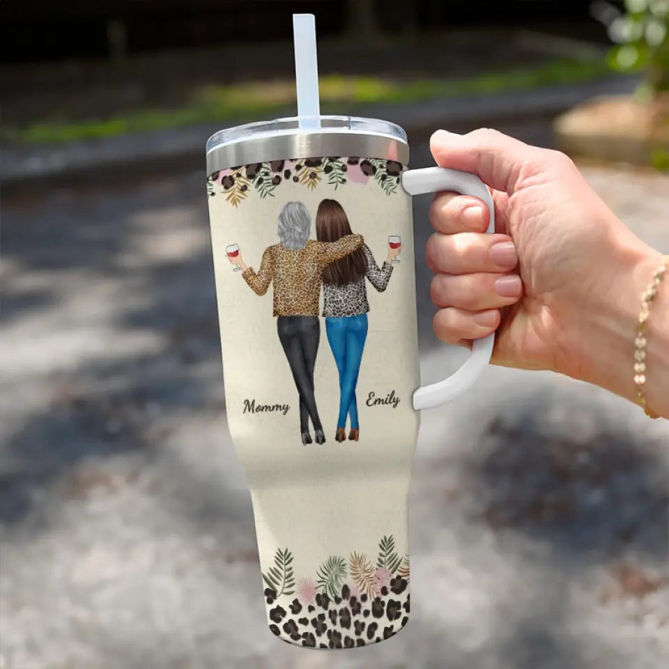 Sometimes You Forget You're Awesome - Family Personalized Custom 40 Oz Stainless Steel Tumbler With Handle - Gift For Daughter