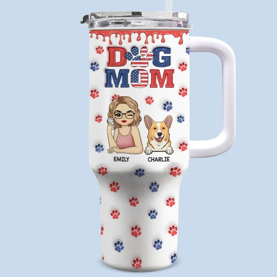 Every Wag Of Their Tail Is A Reminder That Love Is The Best Medicine - Dog & Cat Personalized Custom 3D Inflated Effect Printed 40 Oz Stainless Steel Tumbler With Handle - Gift For Pet Owners, Pet Lovers