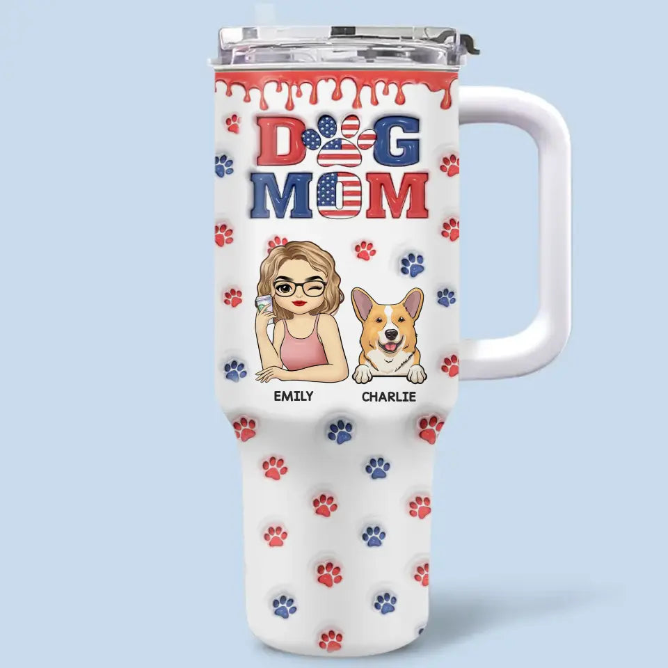 Every Wag Of Their Tail Is A Reminder That Love Is The Best Medicine - Dog & Cat Personalized Custom 3D Inflated Effect Printed 40 Oz Stainless Steel Tumbler With Handle - Gift For Pet Owners, Pet Lovers