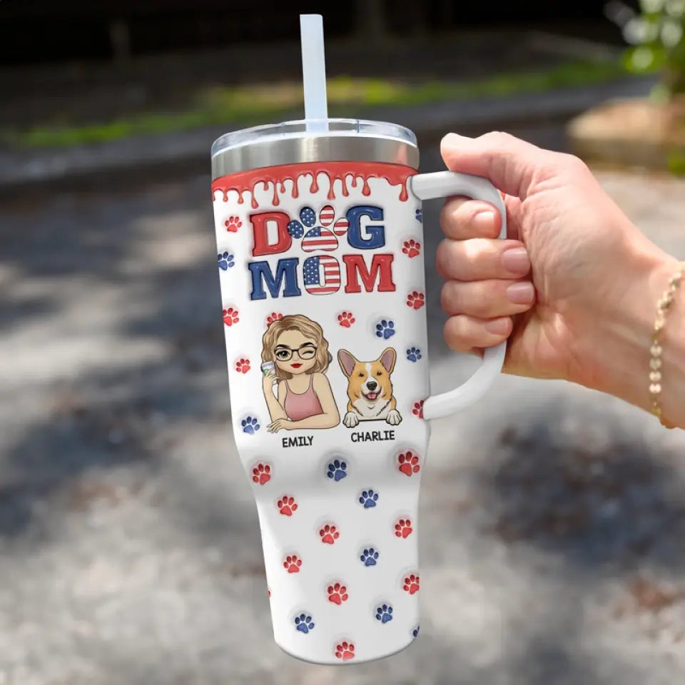 Every Wag Of Their Tail Is A Reminder That Love Is The Best Medicine - Dog & Cat Personalized Custom 3D Inflated Effect Printed 40 Oz Stainless Steel Tumbler With Handle - Gift For Pet Owners, Pet Lovers