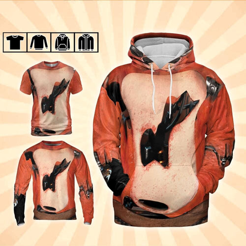 Costume Halloween Hook Orange Fox Hoodie Shirt – Five Night Fan Costume for Halloween