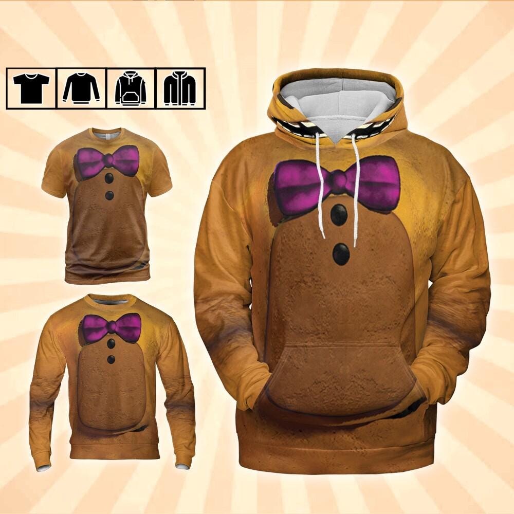 Costume Halloween Horror Five Night Fan Golden Bear Hoodie