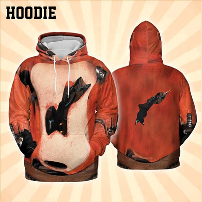 Costume Halloween Hook Orange Fox Hoodie Shirt – Five Night Fan Costume for Halloween