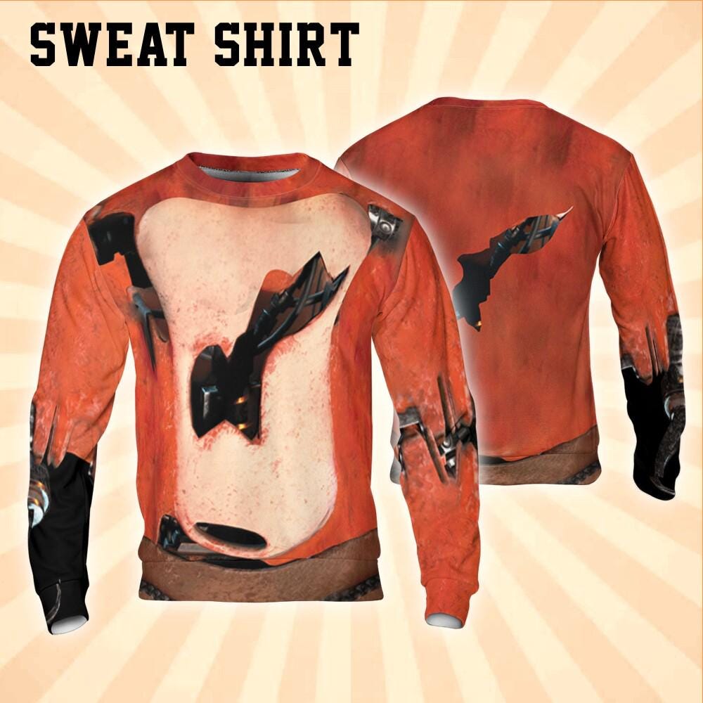 Costume Halloween Hook Orange Fox Hoodie Shirt – Five Night Fan Costume for Halloween