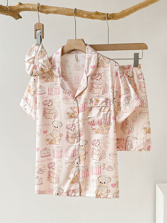 Sweet Bear & Cake Short Sleeve Pajama Set