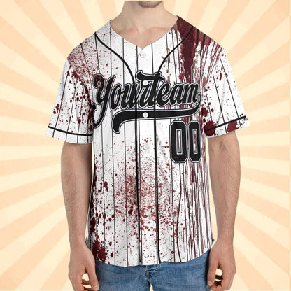 Personalized Zombie Blood Black Halloween Baseball Jersey