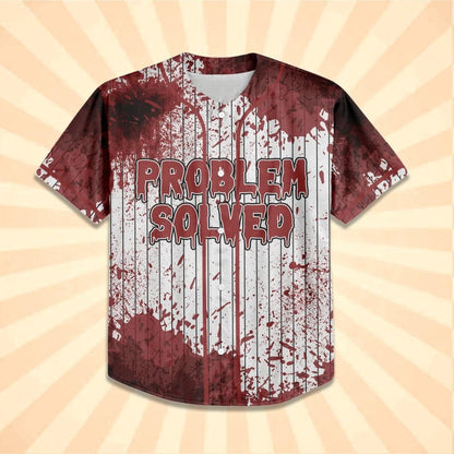 Personalized Blood Stain Problem Red Halloween Baseball Jersey