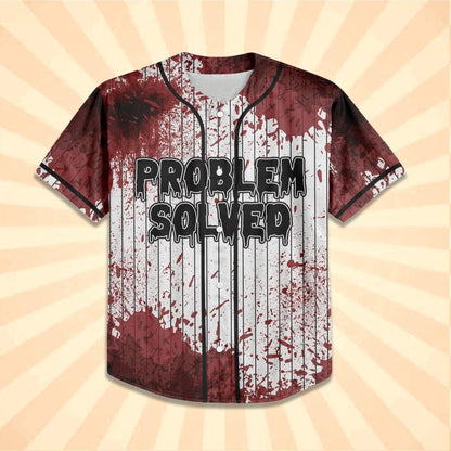 Personalized Blood Stain Problem Black Halloween Baseball Jersey