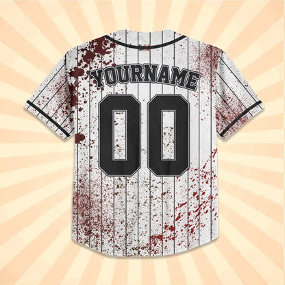 Personalized Zombie Blood Black Halloween Baseball Jersey