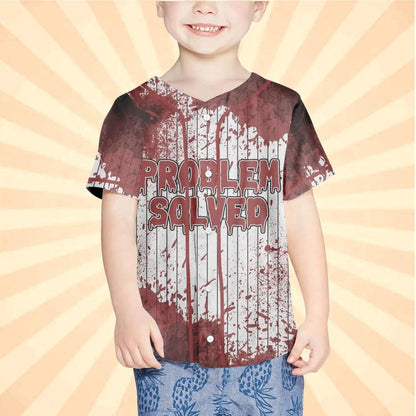 Personalized Blood Stain Problem Red Halloween Baseball Jersey