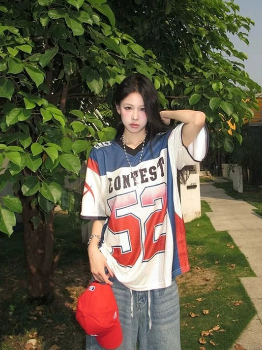 Y2K Basketball Jersey Mesh Women Sporty