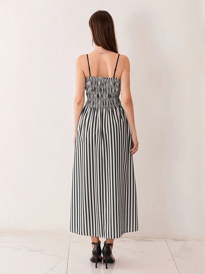 Lauren Striped Silk-Blend Engagement Dress