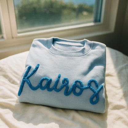 Custom Name Chenille YARN EMBROIDERED Sweatshirt
